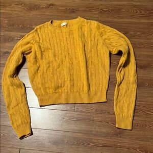 Garage Mustard Yellow Cable Knit Sweater